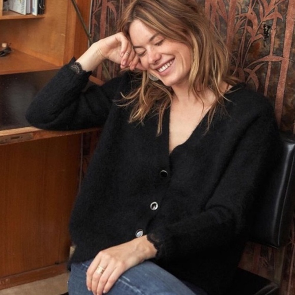 Black wool sezane cardigan